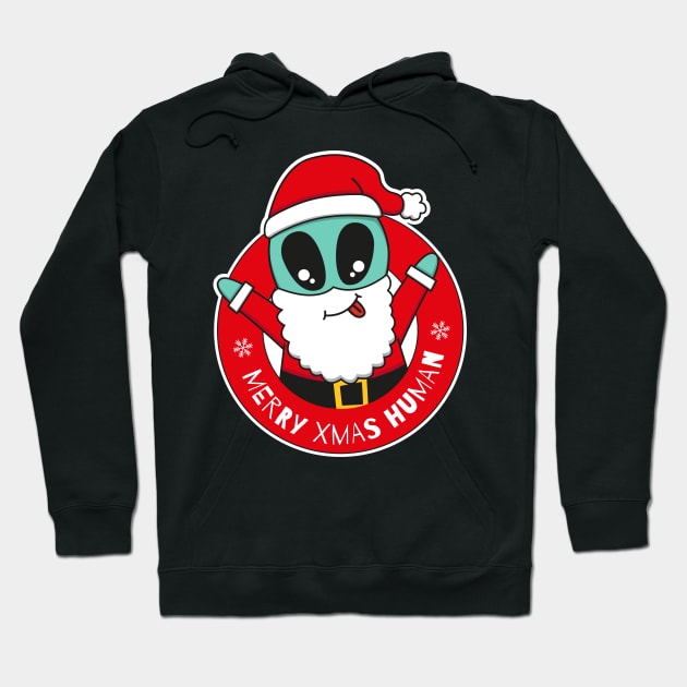 Alien Santa Claus Hoodie by Riczdodo